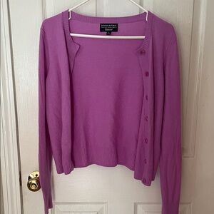 Banana Republic Cashmere blend Fuchsia Button-Up Lightweight Cardigan